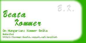 beata kommer business card